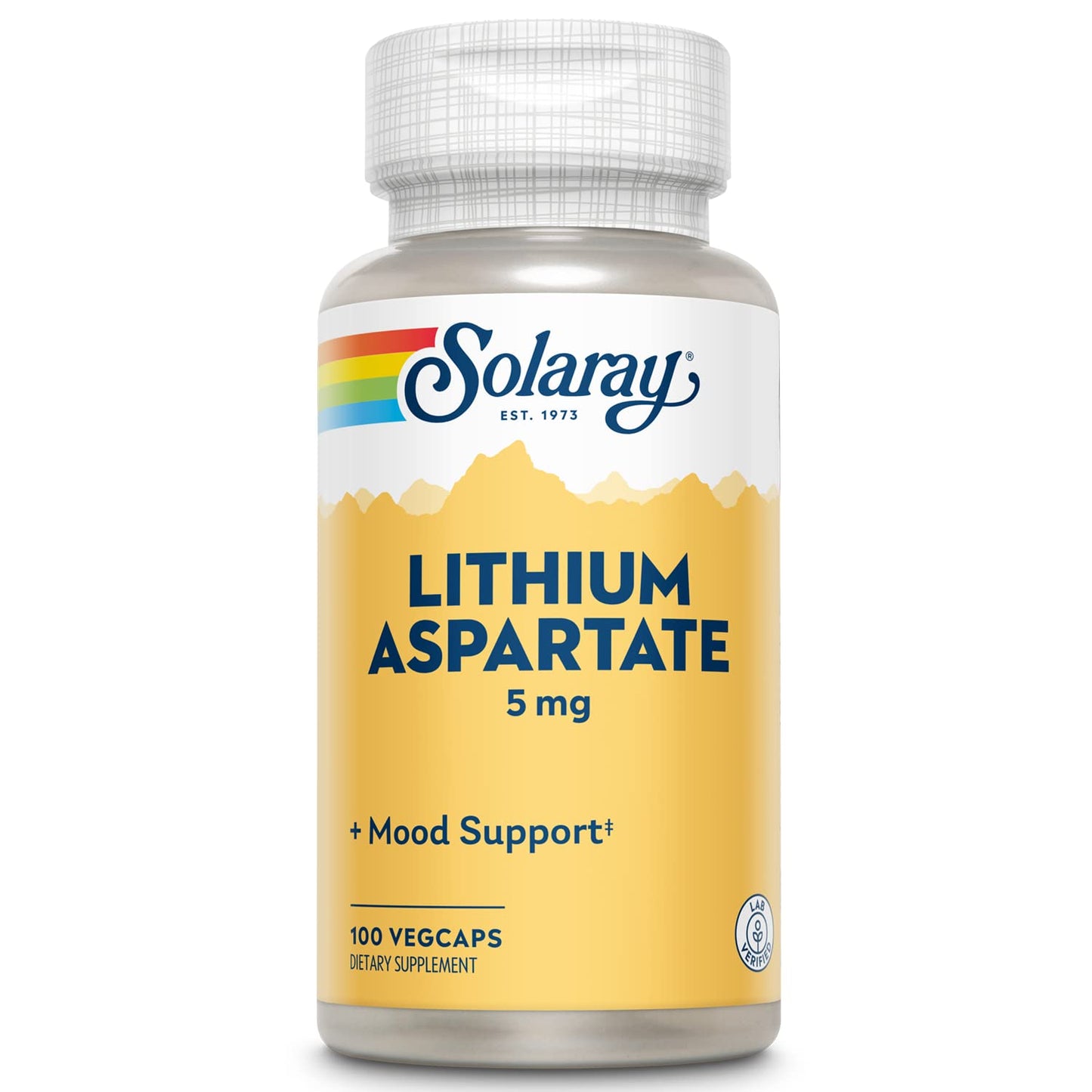 SOLARAY Lithium Aspartate Supplement 5 mg Capsules 100 Count