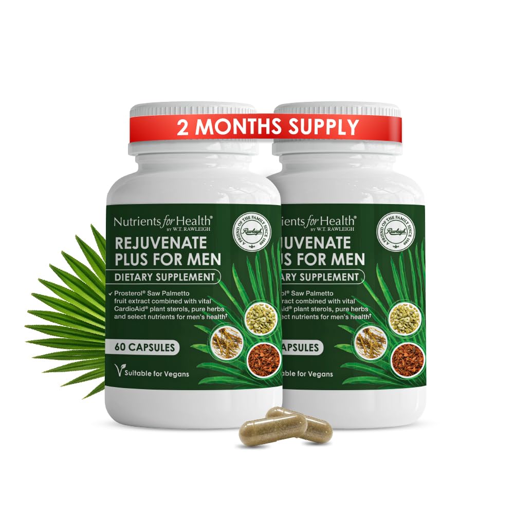 Nutrients for Health Saw Palmetto Prostate Supplement for Men – Clinically Dosed Beta-Sitosterol, Pygeum, Pumpkin Seed, Zinc, 120 Capsules