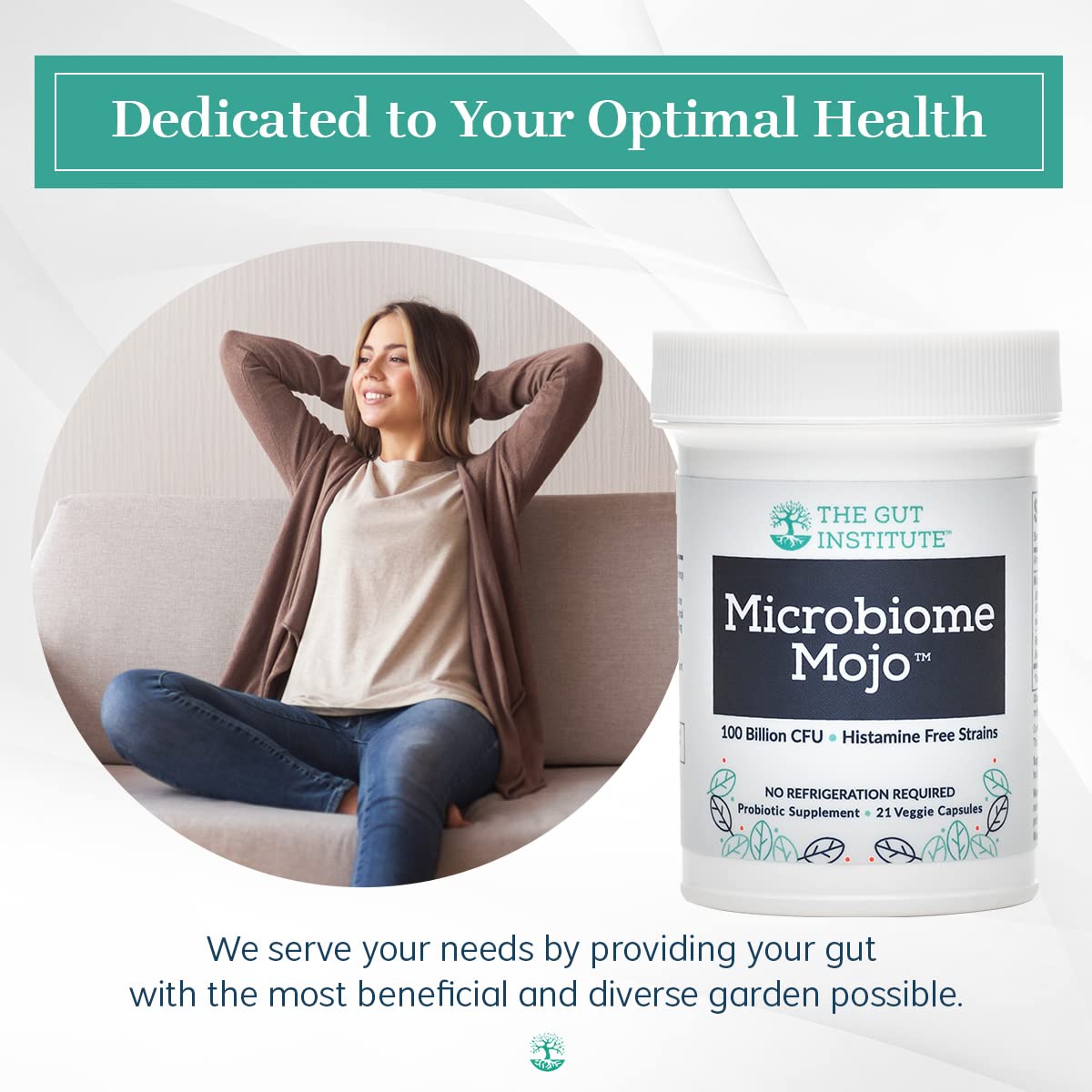 The Gut Institute Microbiome Mojo 2-in-1 High Potency Probiotics Capsule, 28 Count