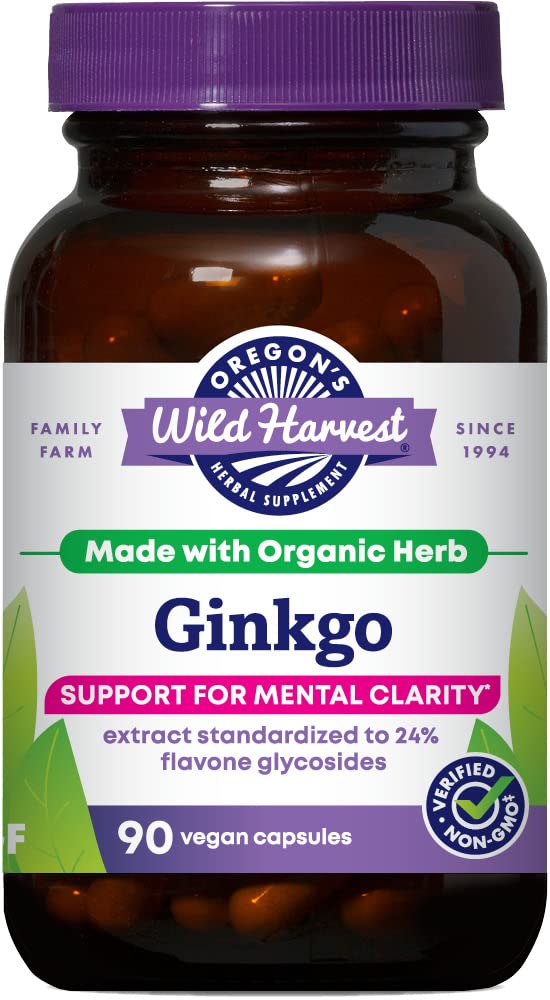 Oregon's Wild Harvest Ginkgo Capsules Non-GMO, 90 Count