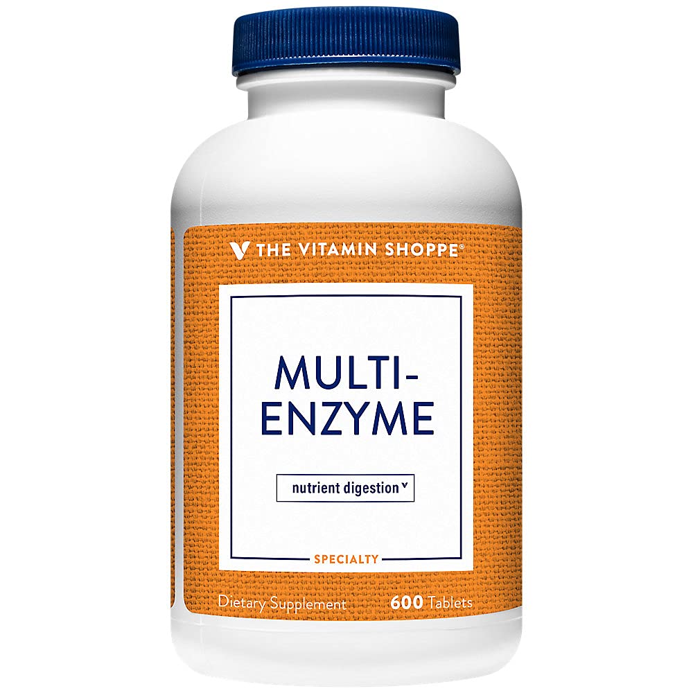 The Vitamin Shoppe Digestive Enzymes - Complete Multi-Enzyme Formula, Plant-Based, 600 Tablets
