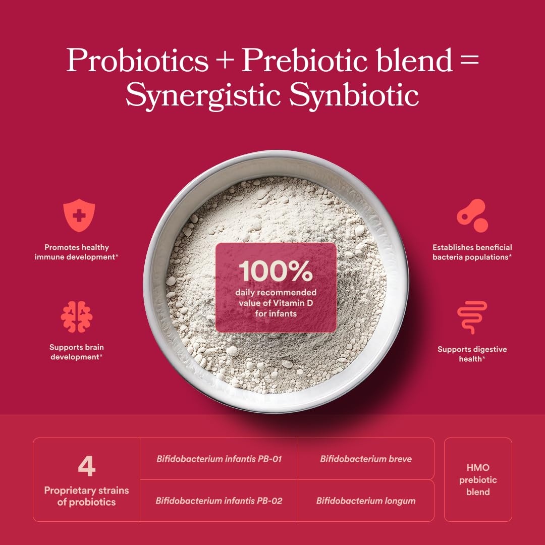 Persephone Infant Probiotic and Prebiotic Vitamin D Powder, 7 Pack