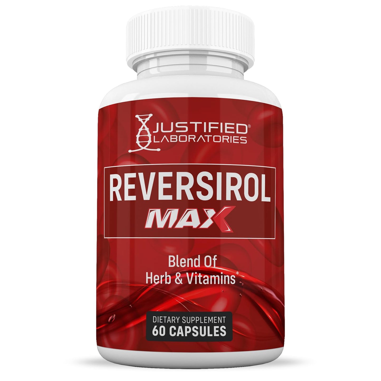 Justified Laboratories Reversirol Max 1295MG Formula Supplement Capsules 60