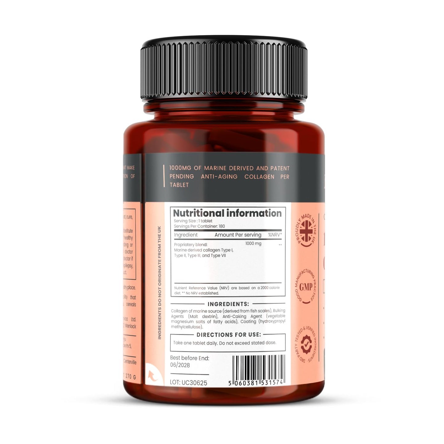 PureClinica UltraColl Marine Collagen 1000mg 180 Tablets