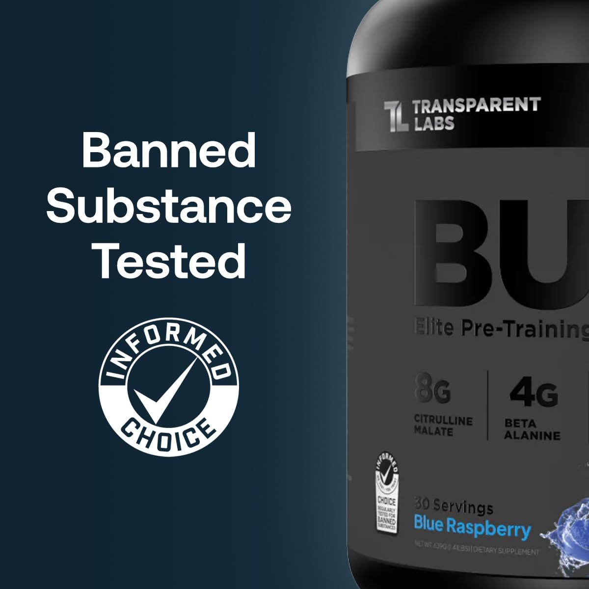 Transparent Labs Bulk Black Pre Workout Powder, 1.4 lb