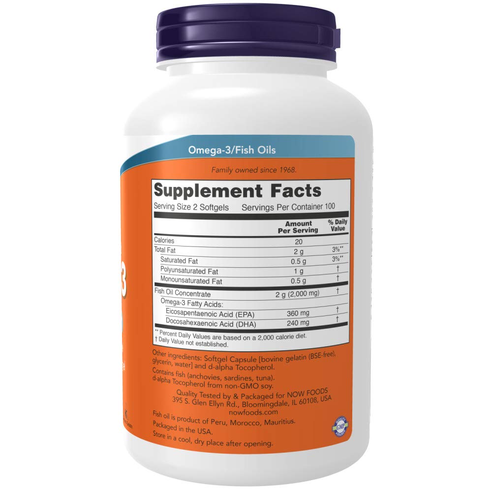 NOW Foods Omega-3 Fish Oil Softgel 200
