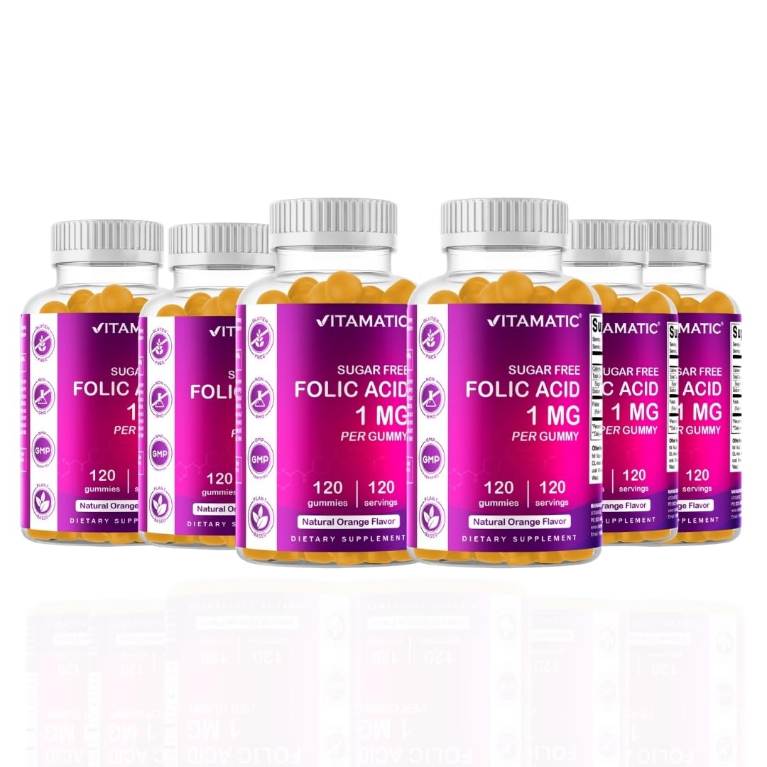 Vitamatic Folic Acid Gummies 1000 mcg (1 mg) - 120 Count