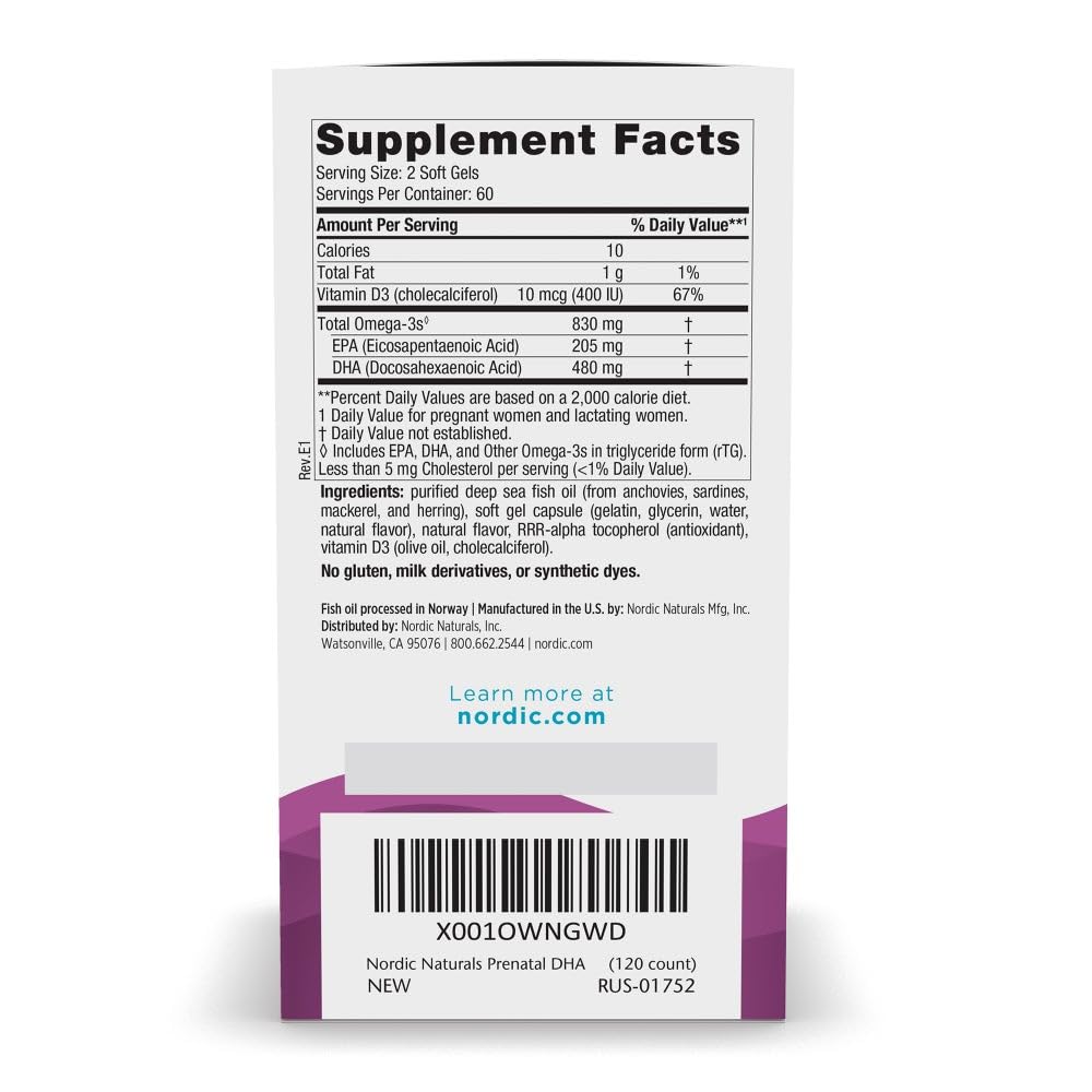 Nordic Naturals Prenatal DHA Softgels 120