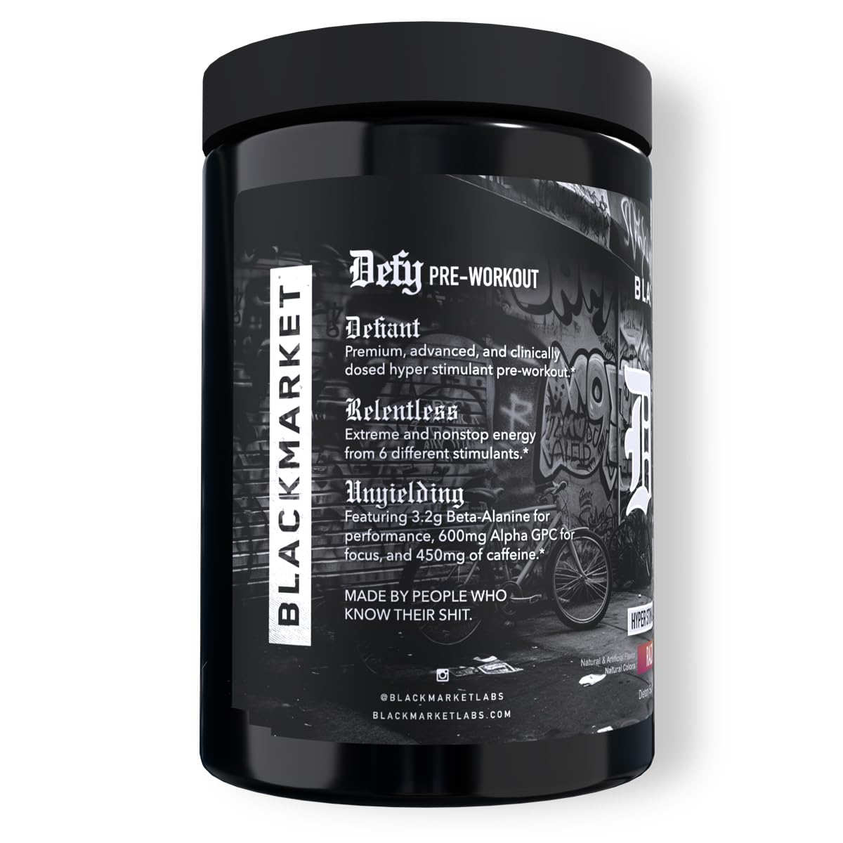 BLACKMARKET DEFY High-Stimulant Pre-Workout Powder 18 Servings
