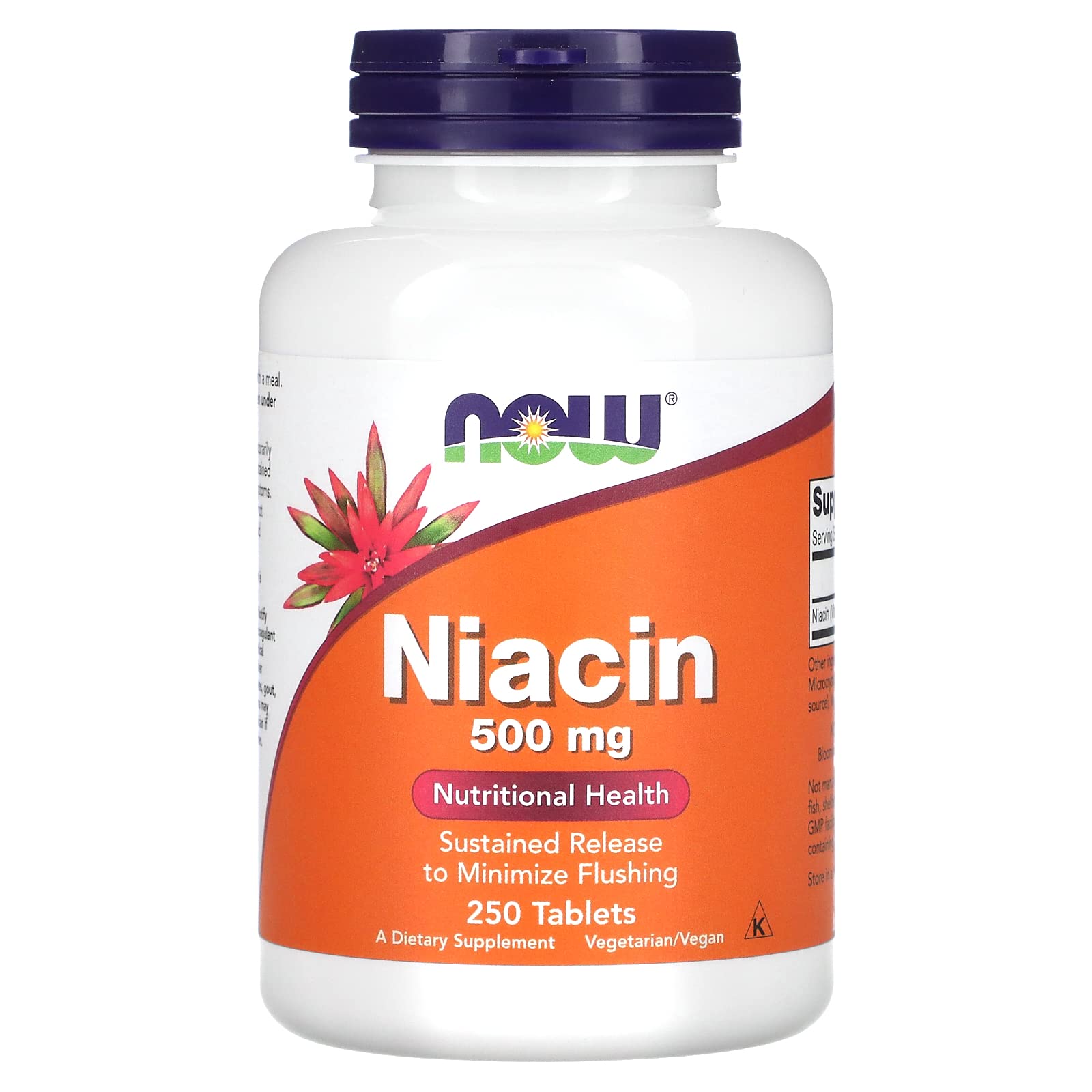 NOW Foods Niacin 500 mg Tablets, 500 Count