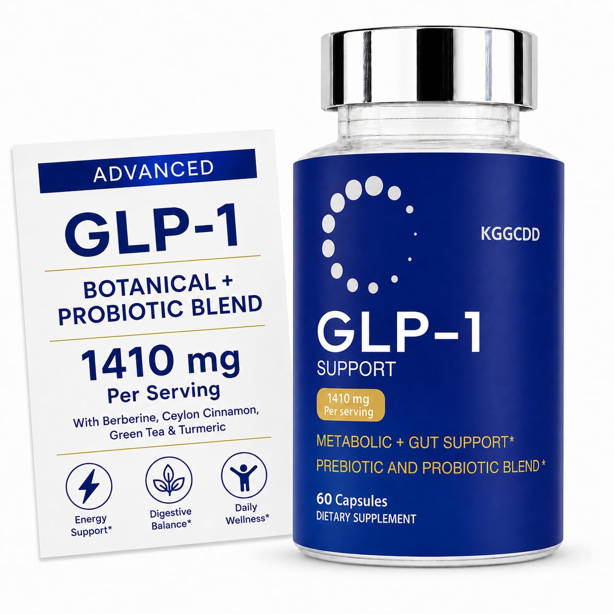 KGGCDD GLP-1 Support Supplement, Daily Metabolic and Gut Support, 62 Capsules
