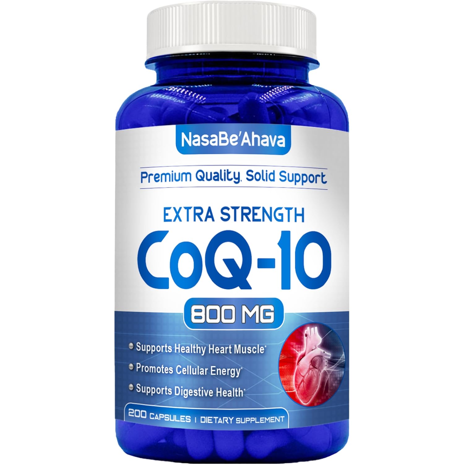 NasaBeahava CoQ10 800mg Capsules, 200 Count