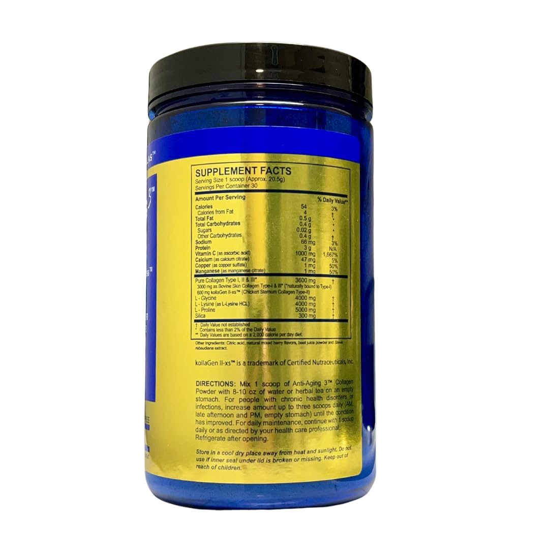 Dr. Venessa's Formulas Anti-Aging 3 Collagen Type I, II & III Powder, 21.1644 oz