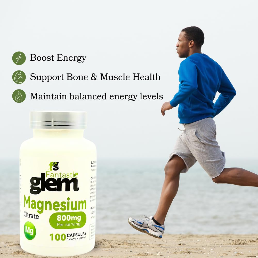 Fantastic Glem Magnesium Citrate Capsules 800mg, 100 Count