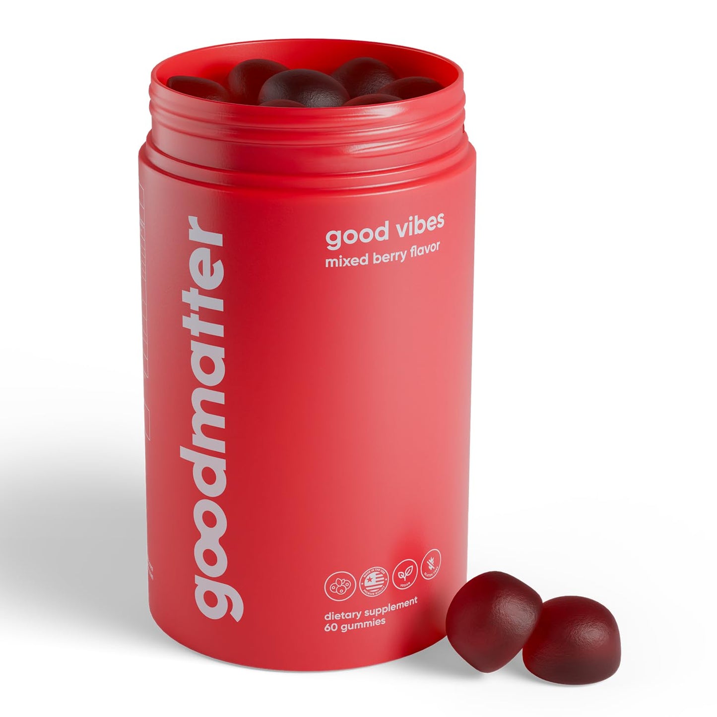GoodMatter Good Vibes Daily Mood & Intimacy Support Gummies for Women and Men with Clinically-Studied Saffron, Maca Root, S7 Nitric Oxide Complex & Ashwagandha – Wild Berry Flavor, 60 Gummies