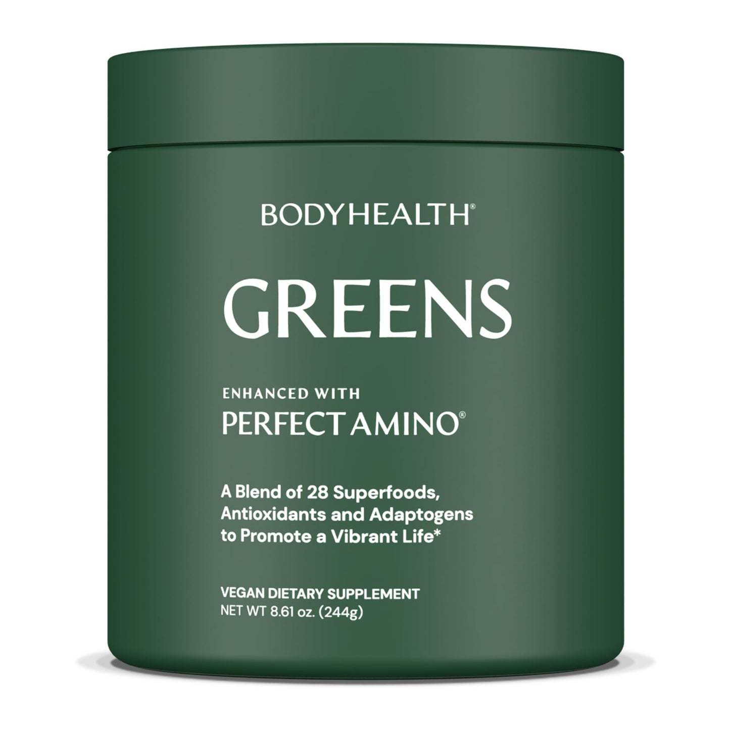 BodyHealth Greens Enhanced with PerfectAmino Daily Superfood Green Apple Smoothie Powder, 8.61 oz