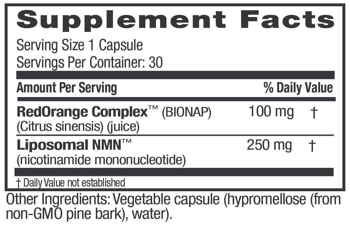 Emerald Labs NMN Liposomal 250 + RedOrange Complex Capsules 30 Count