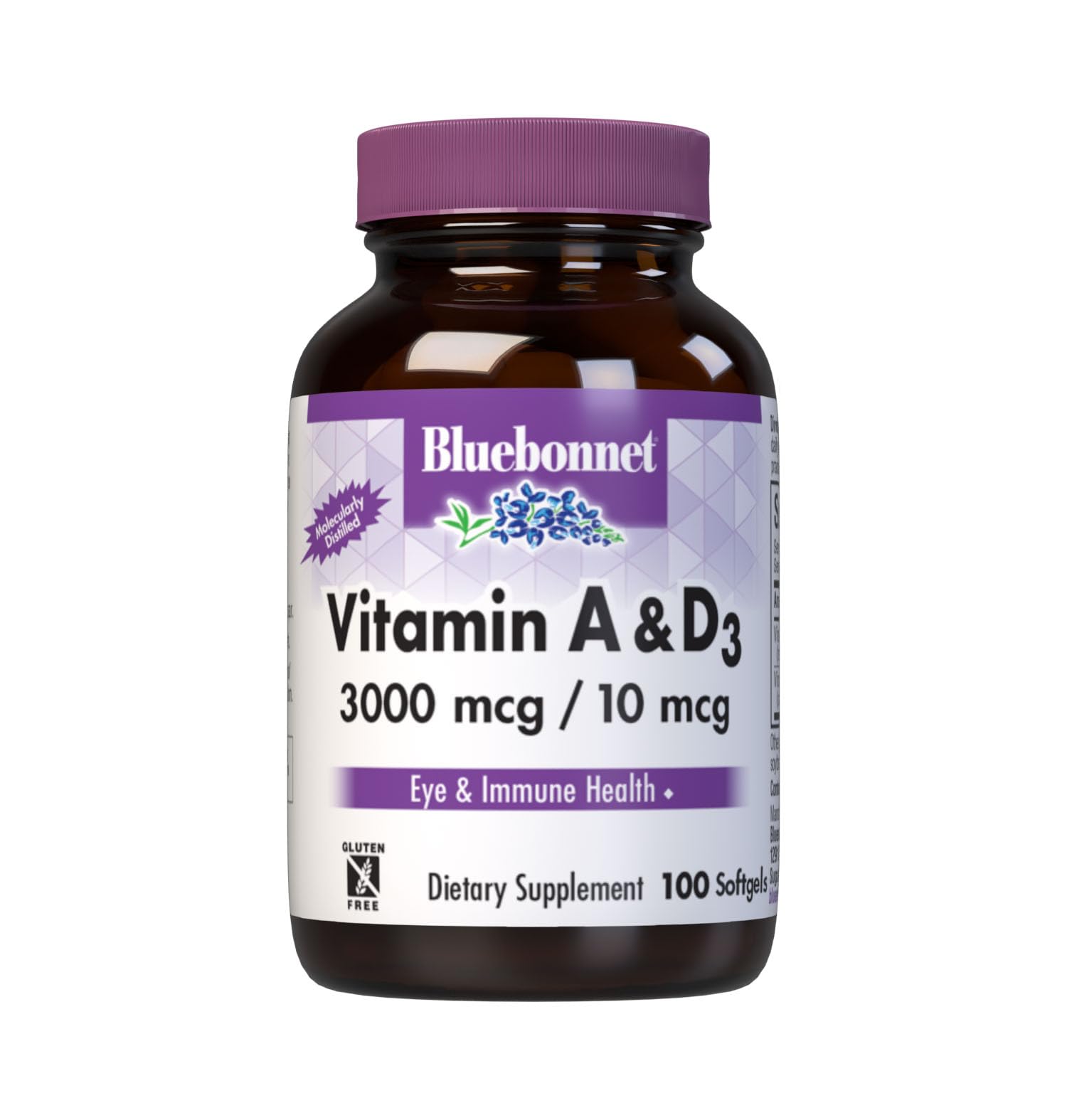 BlueBonnet Vitamin A & D3 10,000 IU/400 IU from Deep Sea Cold Water Fish Oil Softgels, 100 Count