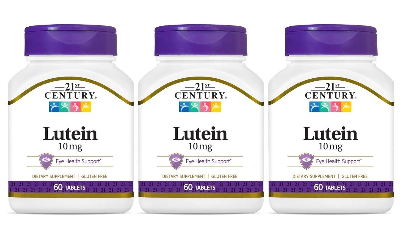 21st Century Lutein 10 mg Tablets, Pack of 3