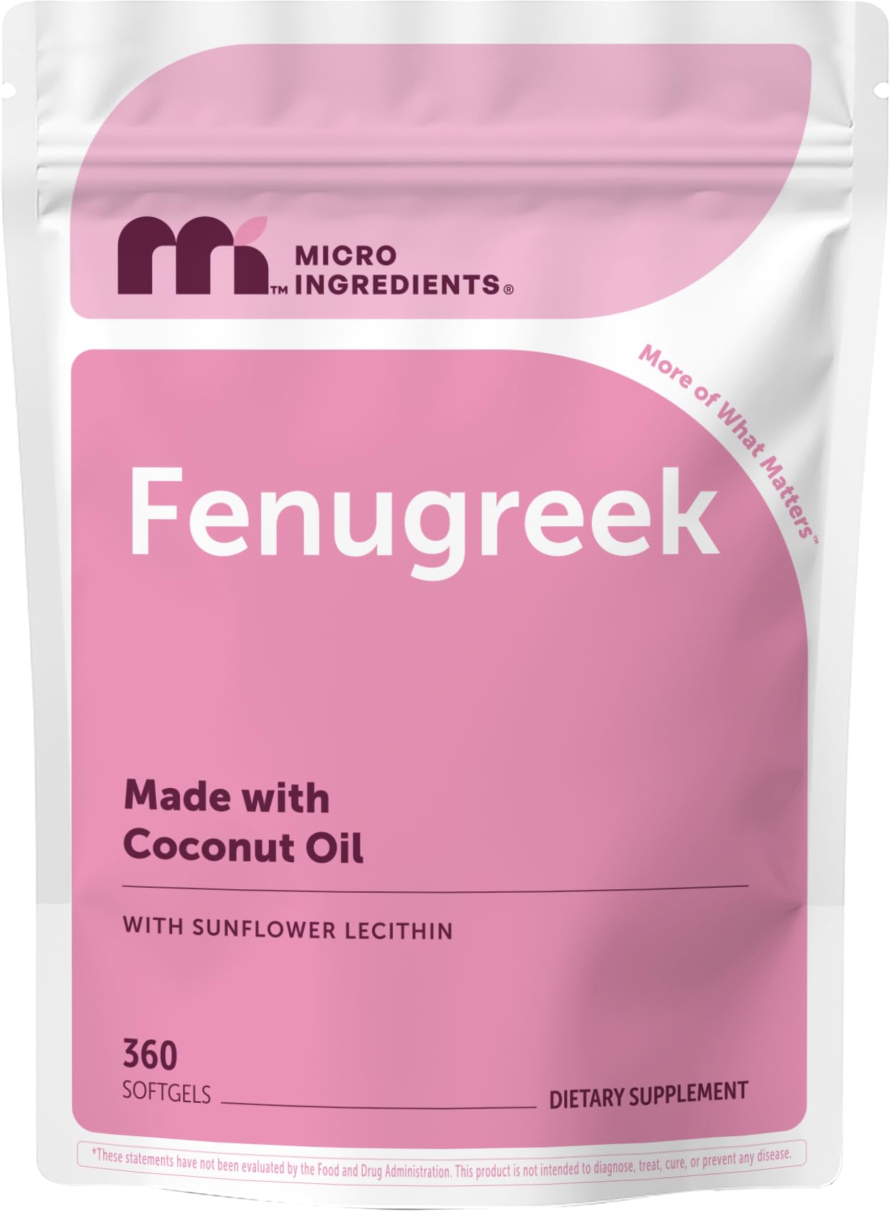 Micro Ingredients Fenugreek with Sunflower Lecithin Softgels 360