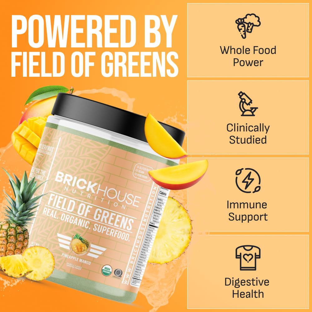 BRICKHOUSE NUTRITION Field of Greens Super Greens Powder, 12 oz