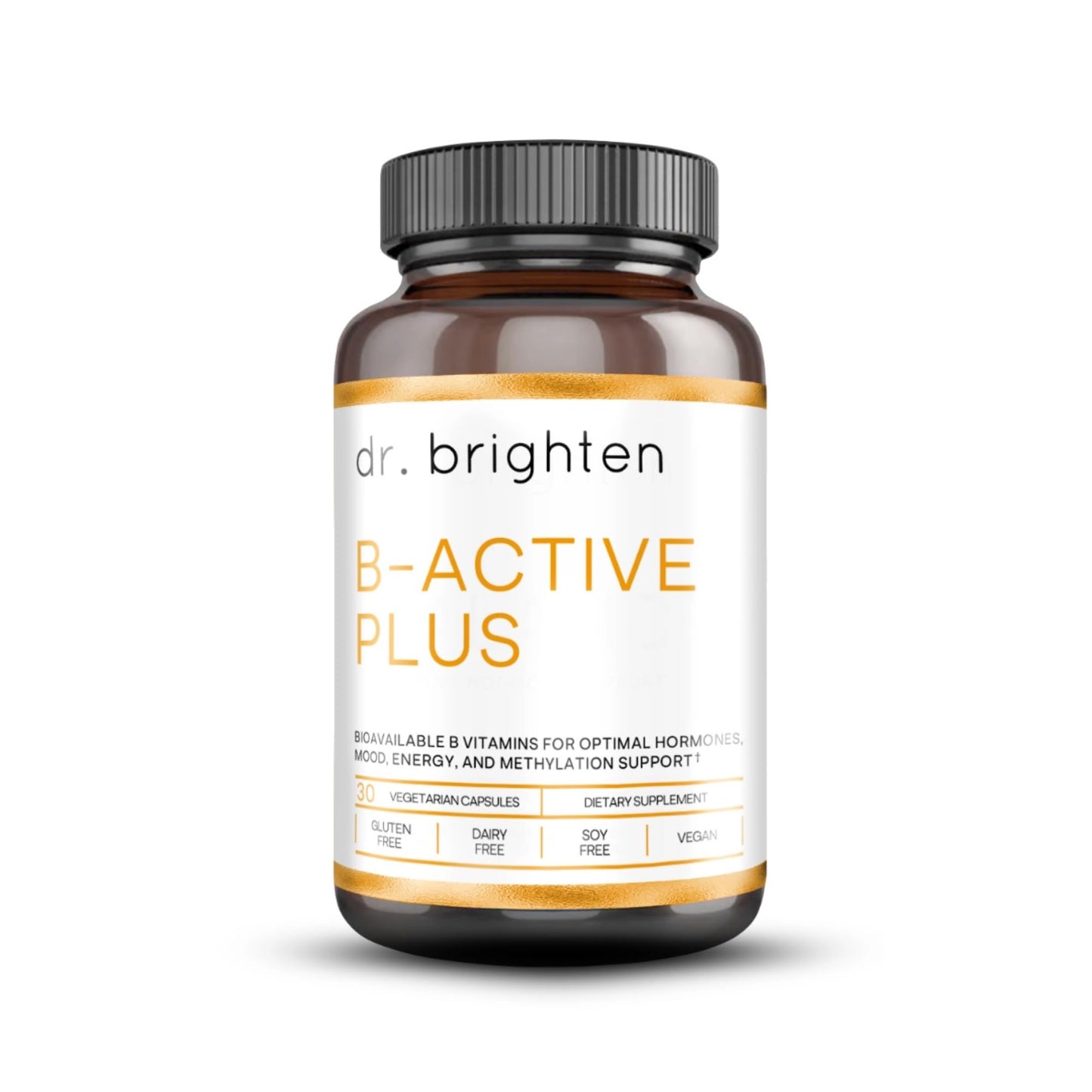Dr. Brighten B-Active Plus - B Vitamin Complex Dietary Supplement in Their Coenzymated Forms Supports Methylation Capsules 30