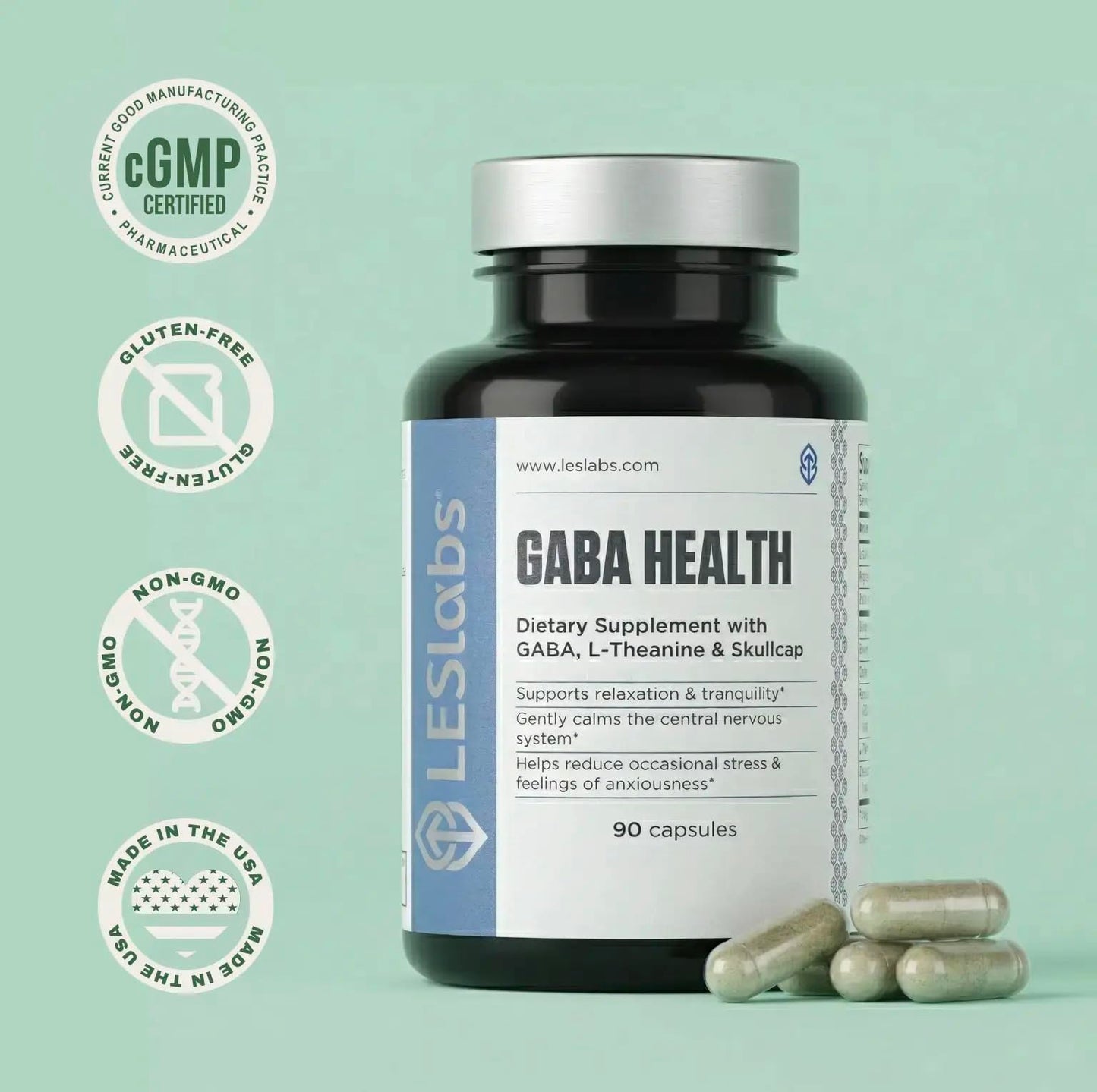 LES Labs GABA Health Supplement Capsule 1 Count