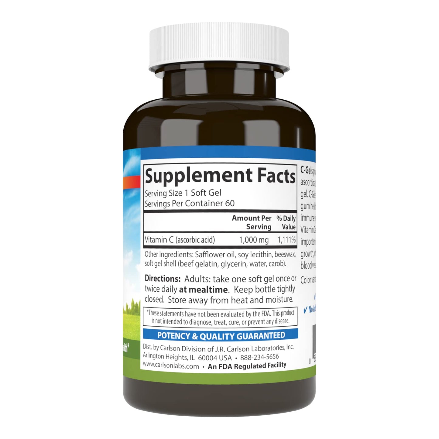 Carlson C-Gel Vitamin C 1000 mg Softgels, 60 Count