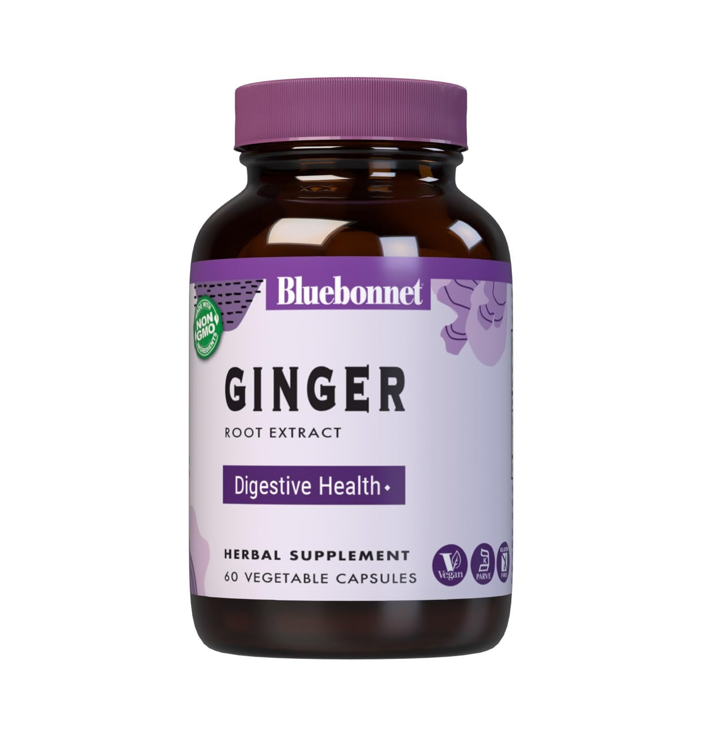 BlueBonnet Ginger Root Extract Supplement, 60 Capsules