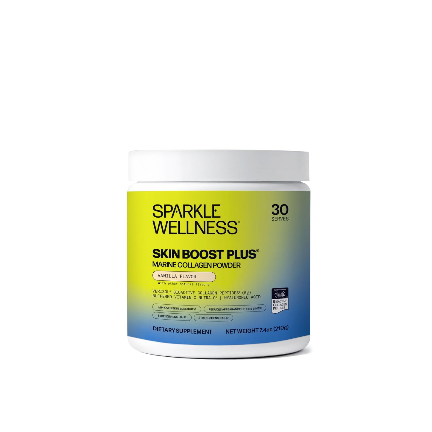 Sparkle Wellness Marine VERISOL Collagen with Vitamin C (Vanilla) Powder 7.4 30 Servings
