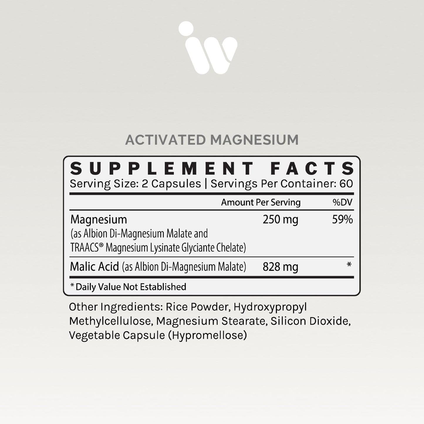 InfiniWell Activated Magnesium Supplement Capsules 120 Count