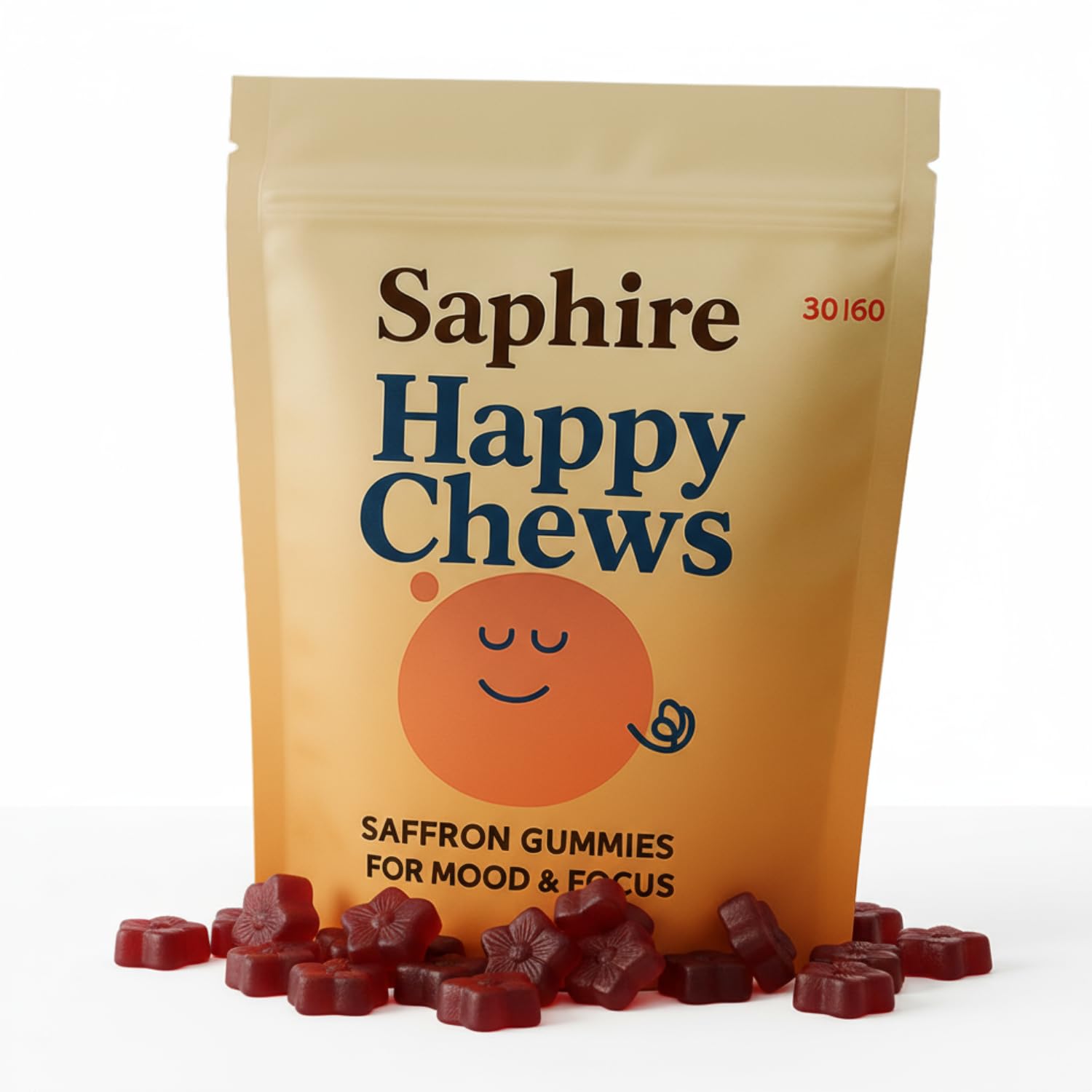 SAPHIRE HAPPY CHEWS Saffron Gummies for Kids Gummy 60