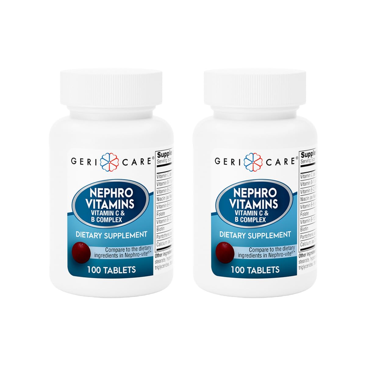 GeriCare Nephro Vitamin C & B Complex Tablets, 200 Tablets