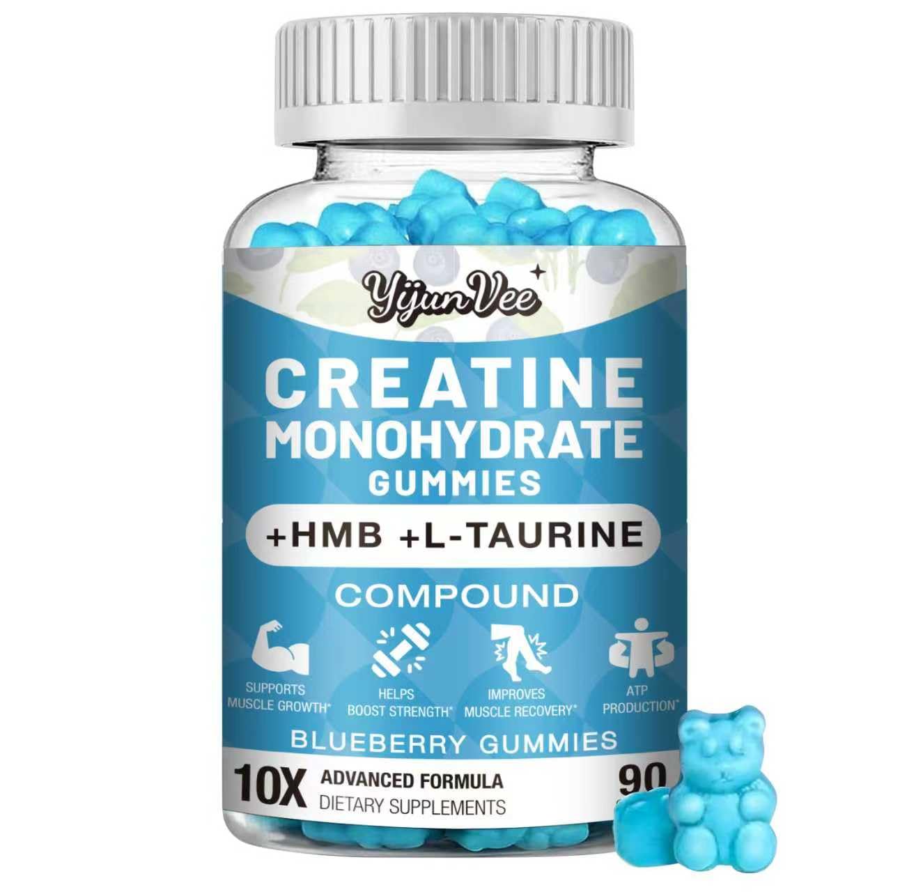 YijunVee Creatine Monohydrate Gummies, 90 Count