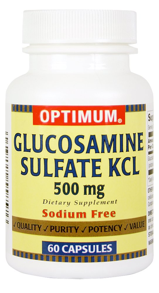 Optimum Glucosamine Sulfate KCL Capsules 500 Mg 60 Count