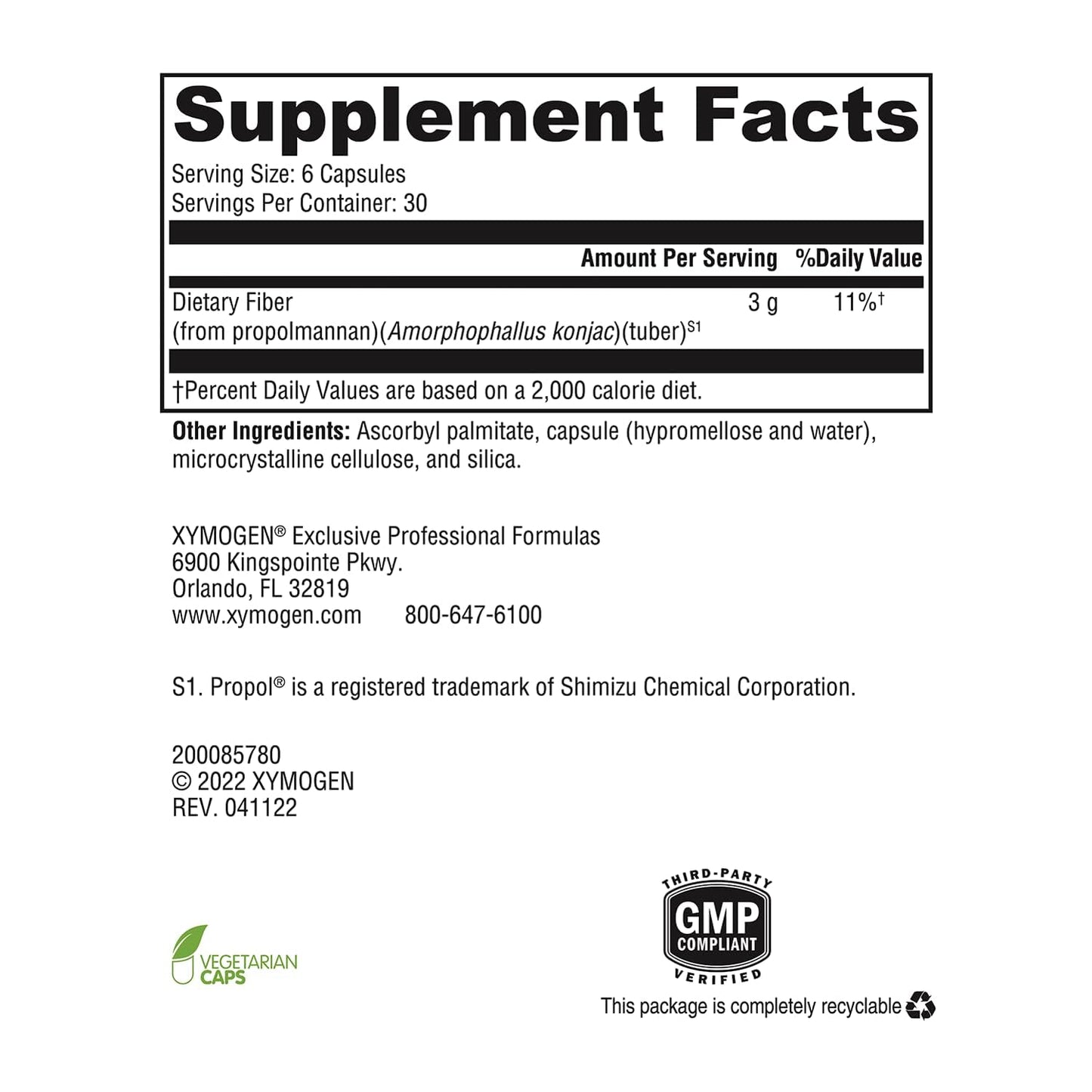 XYMOGEN OptiFiber Lean Capsule 120 Capsules