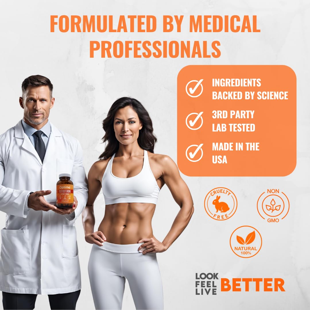 Optimo Ultimate Natural Testosterone Support for Men & Women 90 Capsules