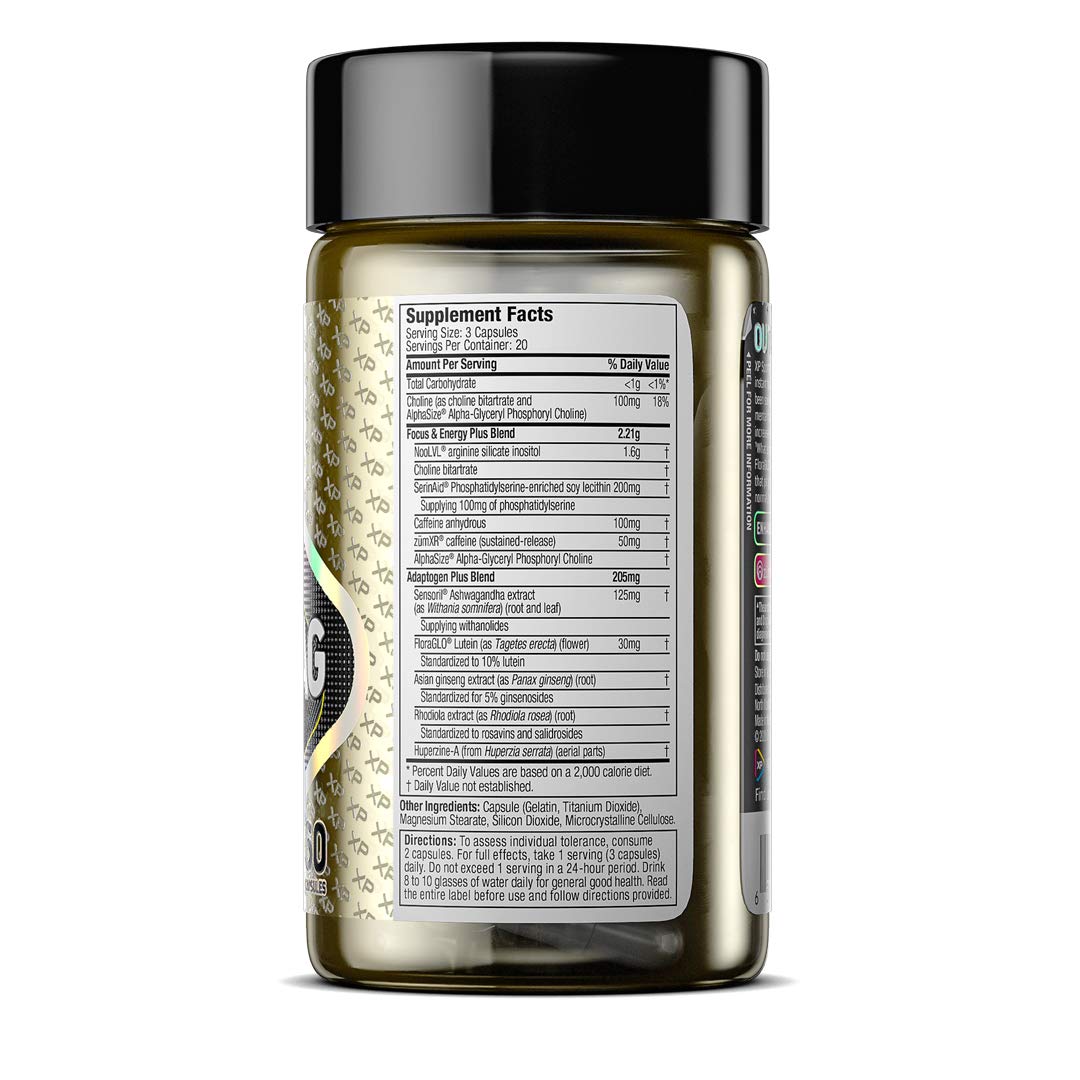 XP Sports Energy Supplements for Gamers - Zero-Lag Energy Pills, Outlast, 60 Capsules