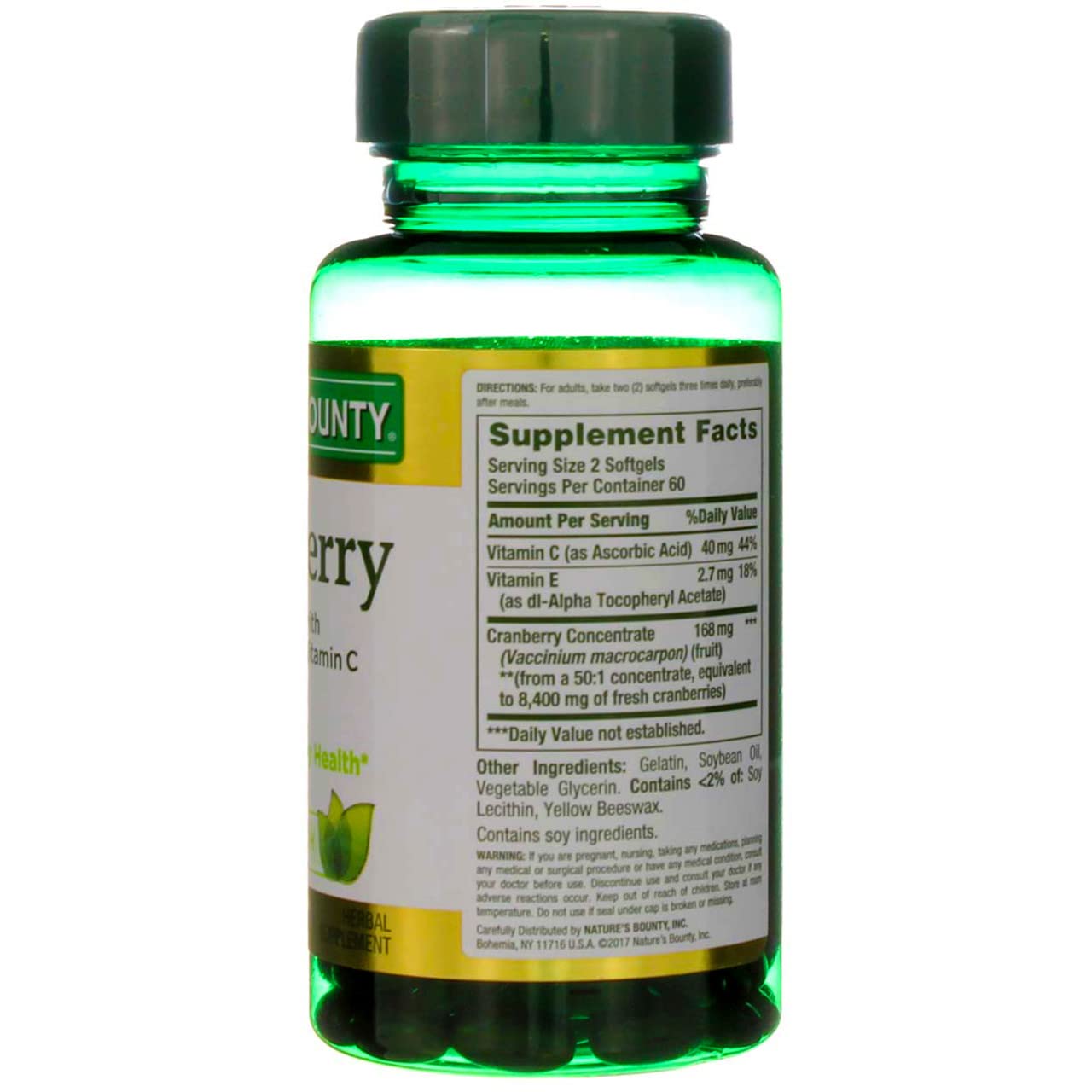 Nature's Bounty Cranberry Plus Vitamin C Softgels 600