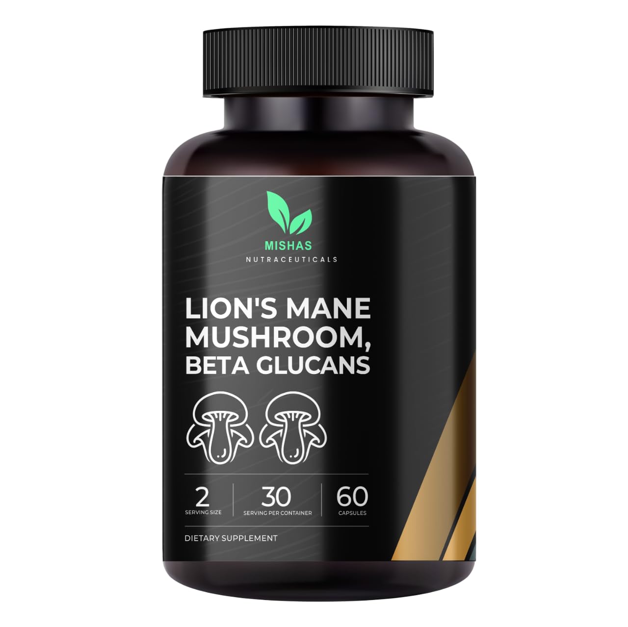 Mishas Lions Mane Supplement Capsule, 60 Count