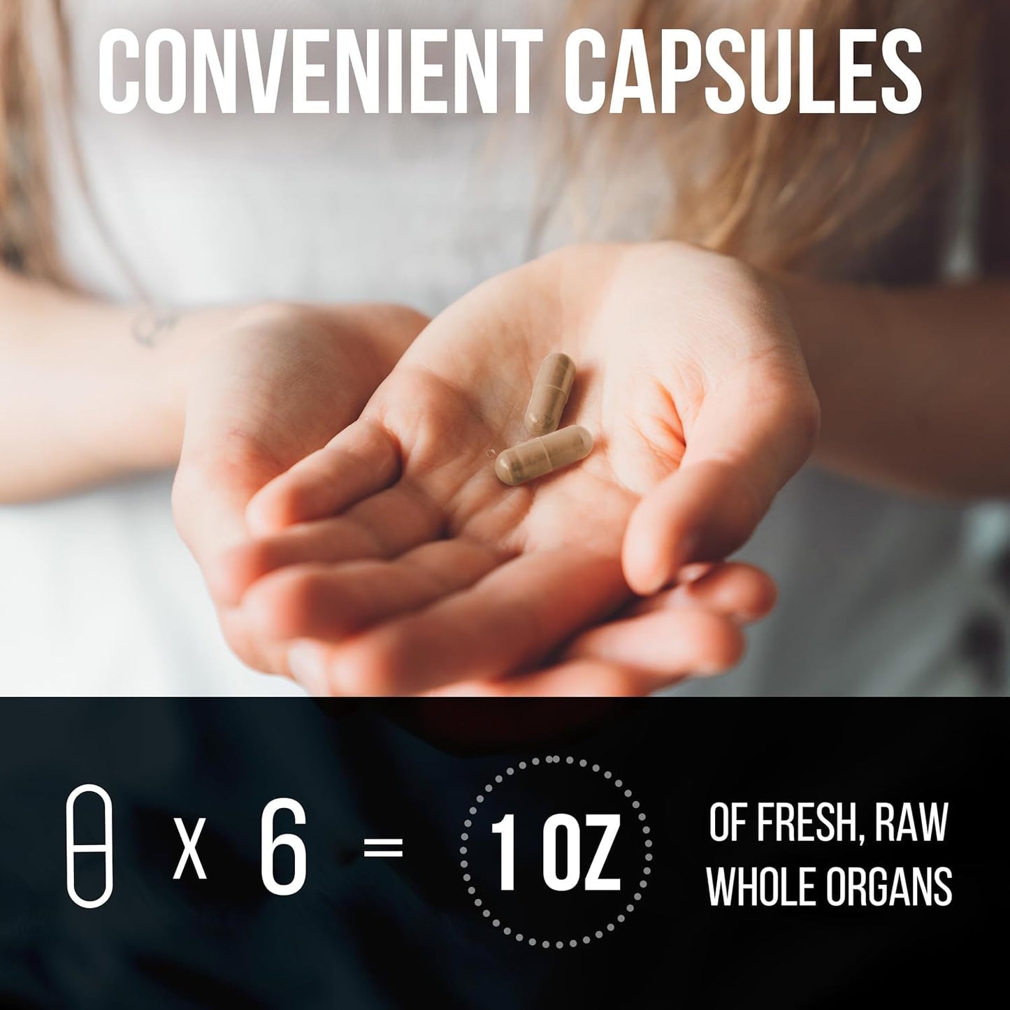 Holistic Method Beef Organ Complex Capsules - Grass-Fed 7-Carnivore Meat Blend for Women, 120 Capsules