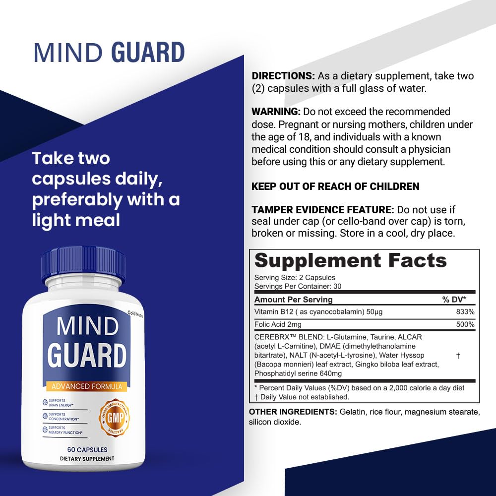 Gold Nutra Mind Guard Capsules, Pack of 2