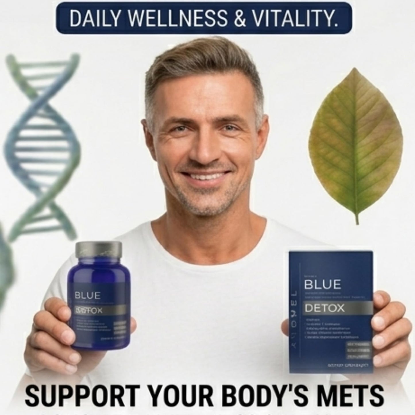 aromel Blue Detox Advanced Cellular Performance & Detoxification Formula with Methylene Blue, Zeolite Clinoptilolite, NAC, Glycine, and Niacinamide, 60 Capsules