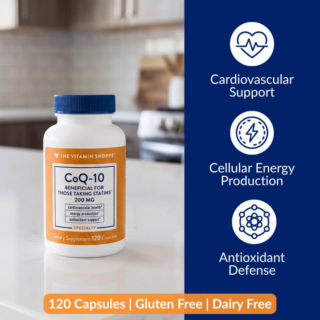 The Vitamin Shoppe CoQ-10 200 mg Capsules, 120 Capsules