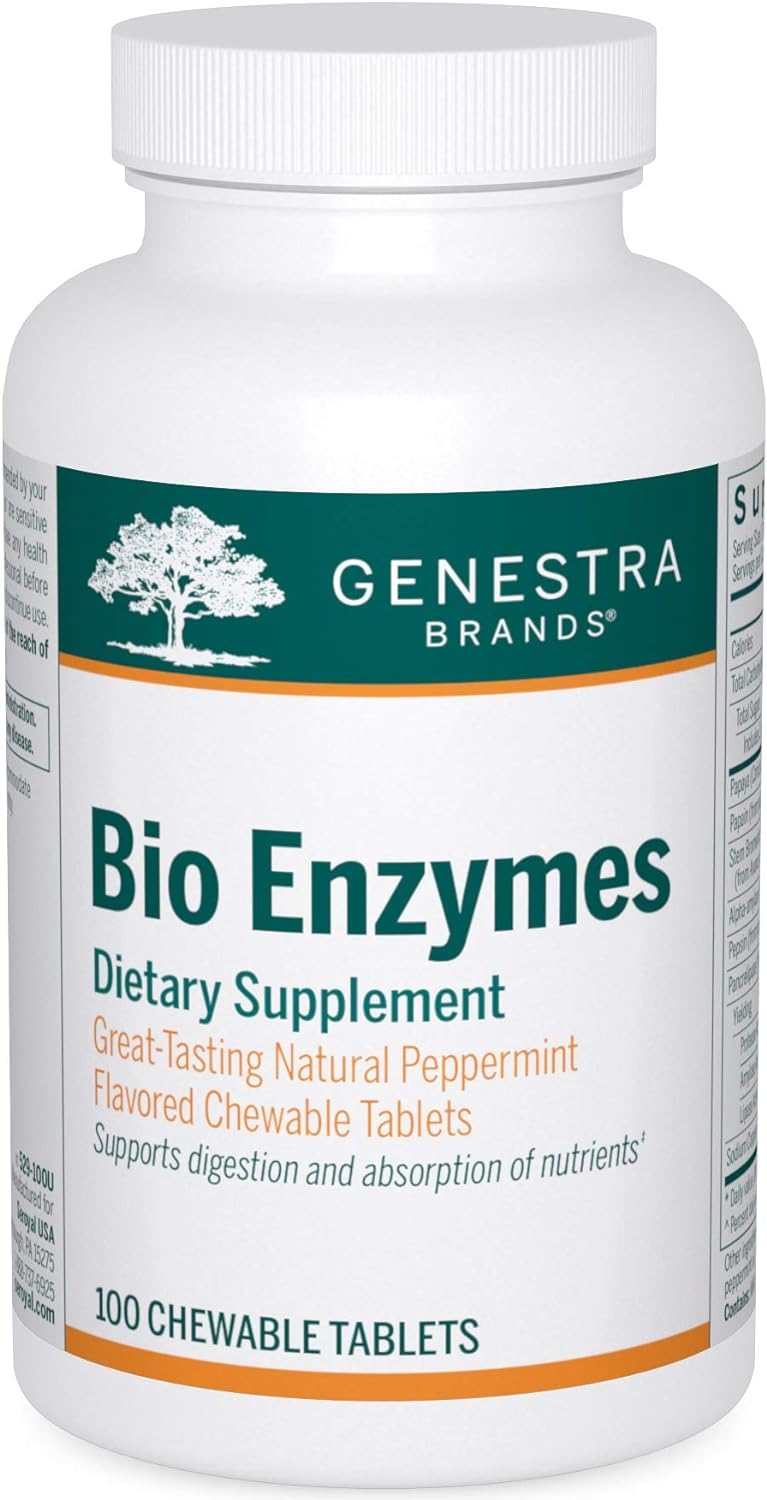 Genestra Brands Bio Enzymes Complete Digestive Enzymes Formula Chewable Tablets 100 Tablets