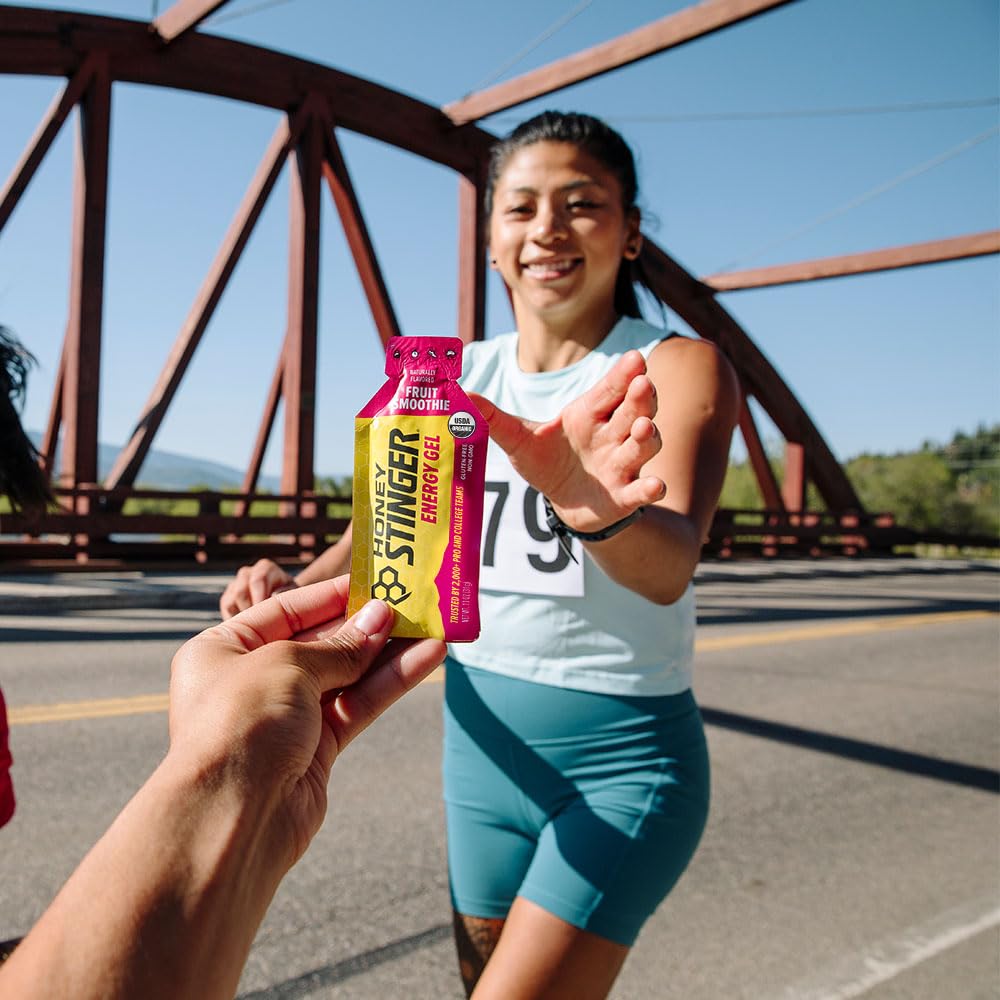Honey Stinger Organic Fruit Smoothie Energy Gel, Gluten Free & Caffeine Free, for Exercise, Running and Performance, Sports Nutrition for Home & Gym, Pre and Mid Workout, 24 Pack, 26.4 Ounce