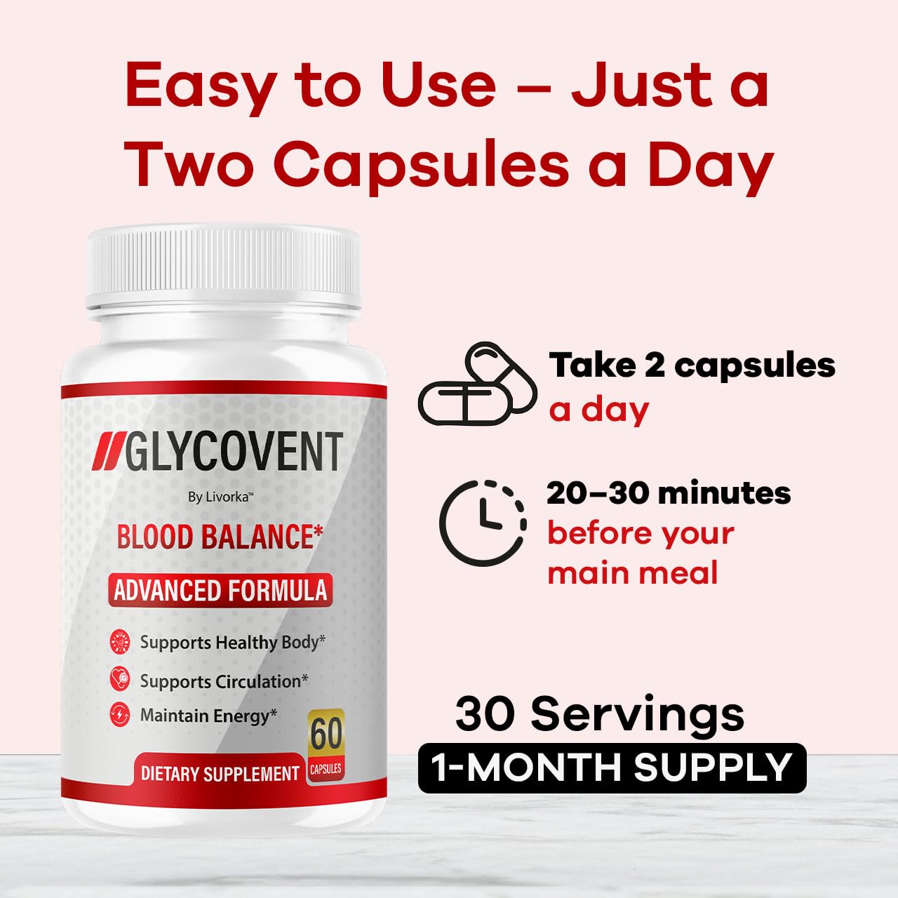 LIVORKA GlycoVent Blood Balance Capsules, 60 Count