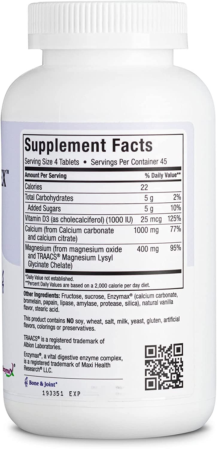 Maxi Health Calcium Complex Vanilla Flavor Vitamin D3 and Magnesium Tablet, 360 Tablets