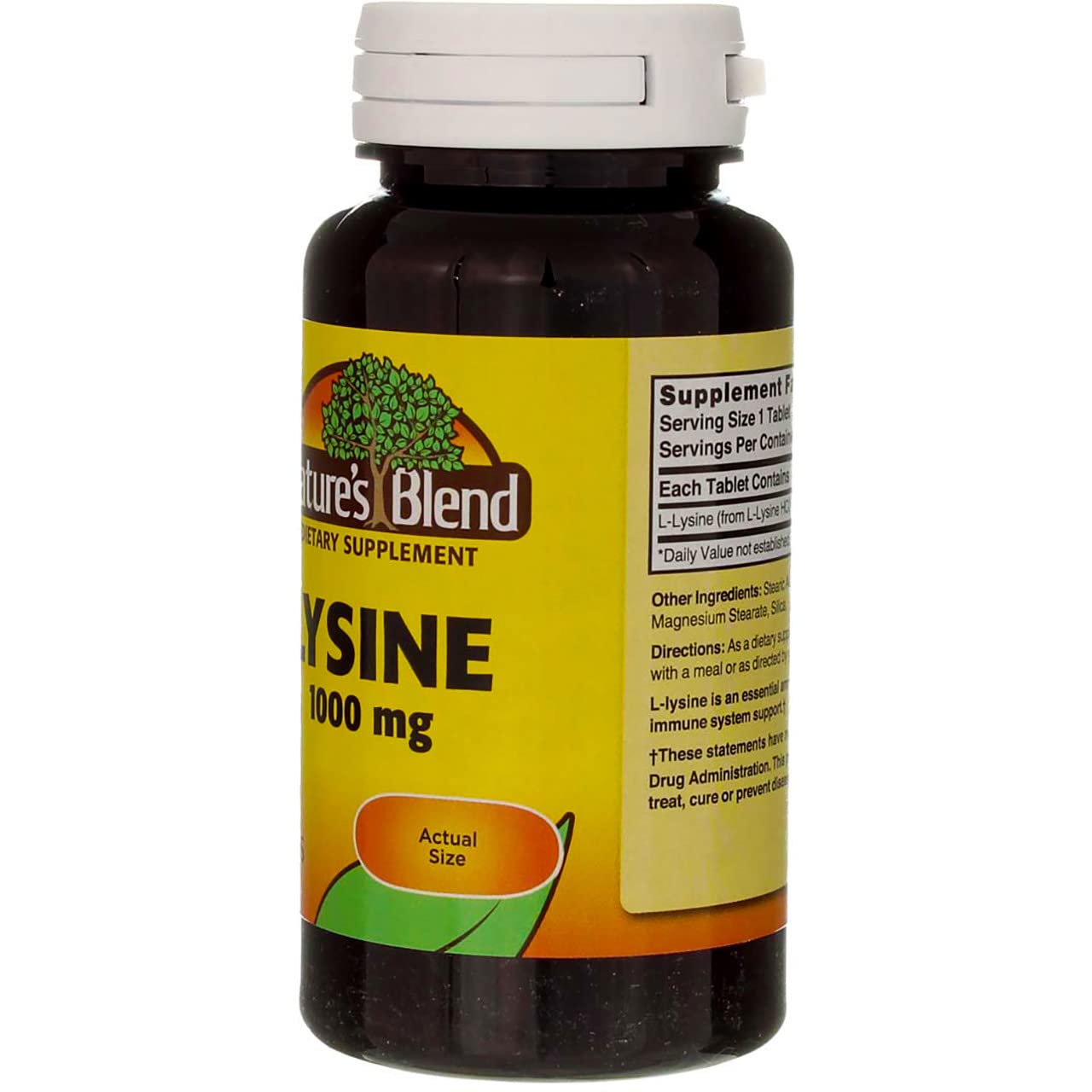 Nature's Blend Lysine 1,000 mg Tablet, 50 Tablets