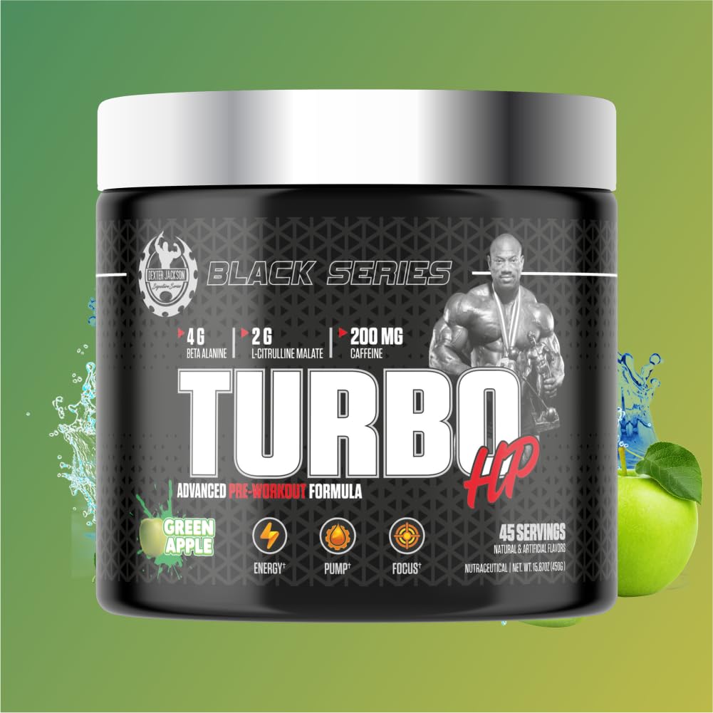DEXTER JACKSON Black Series Turbo HP Pre Workout Powder 0.36 Ounce
